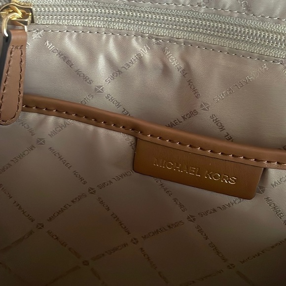 Brand New Michael Kors Logo Canvas Zippered Backpack w/ Gold Tone Accents main image 10